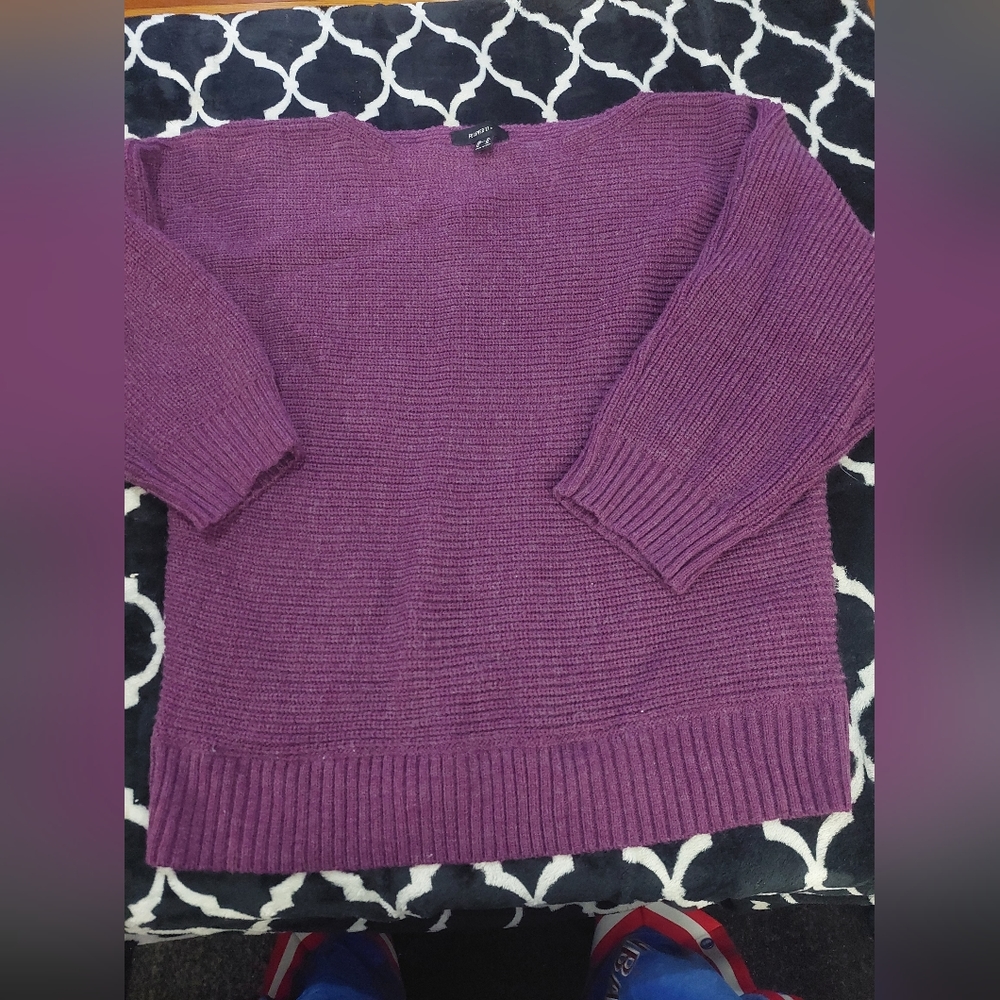 Forever 21 plus dolman sleeve sweater size 3x eggplant purple